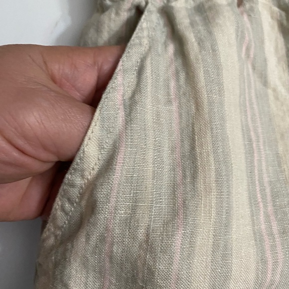ANTHROPOLOGIE Beachy Linen Short Striped Pull on Drawstring women size Small - Picture 16 of 16